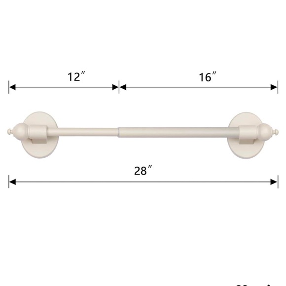 MAGNETIC Metal Cream Curtain Rod Holders Set of 2 Modern Minimalist Decor - Picture 4 of 11